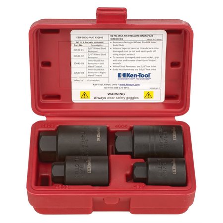 KEN-TOOL 4PC HD WHEEL STUD REMOVER SET KEN30649